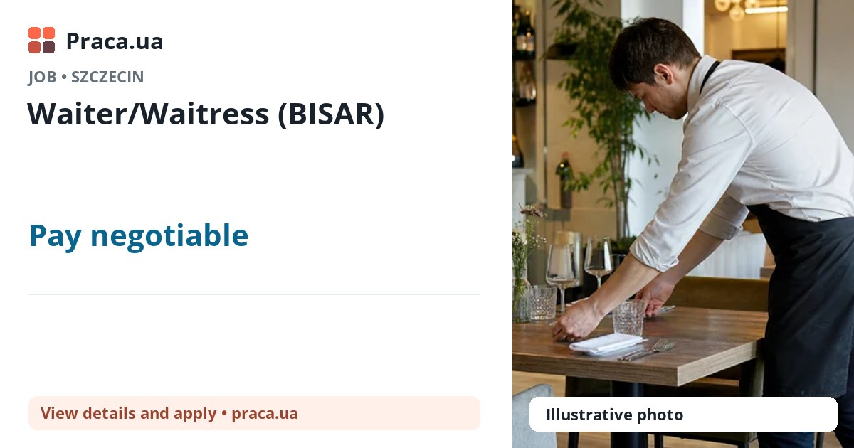 Waiter/Waitress (BISAR). Pay negotiable. . 