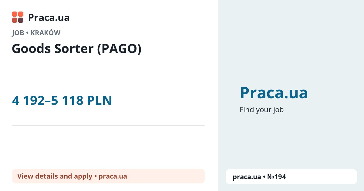 Goods Sorter (PAGO). 4 192–5 118 PLN. . 