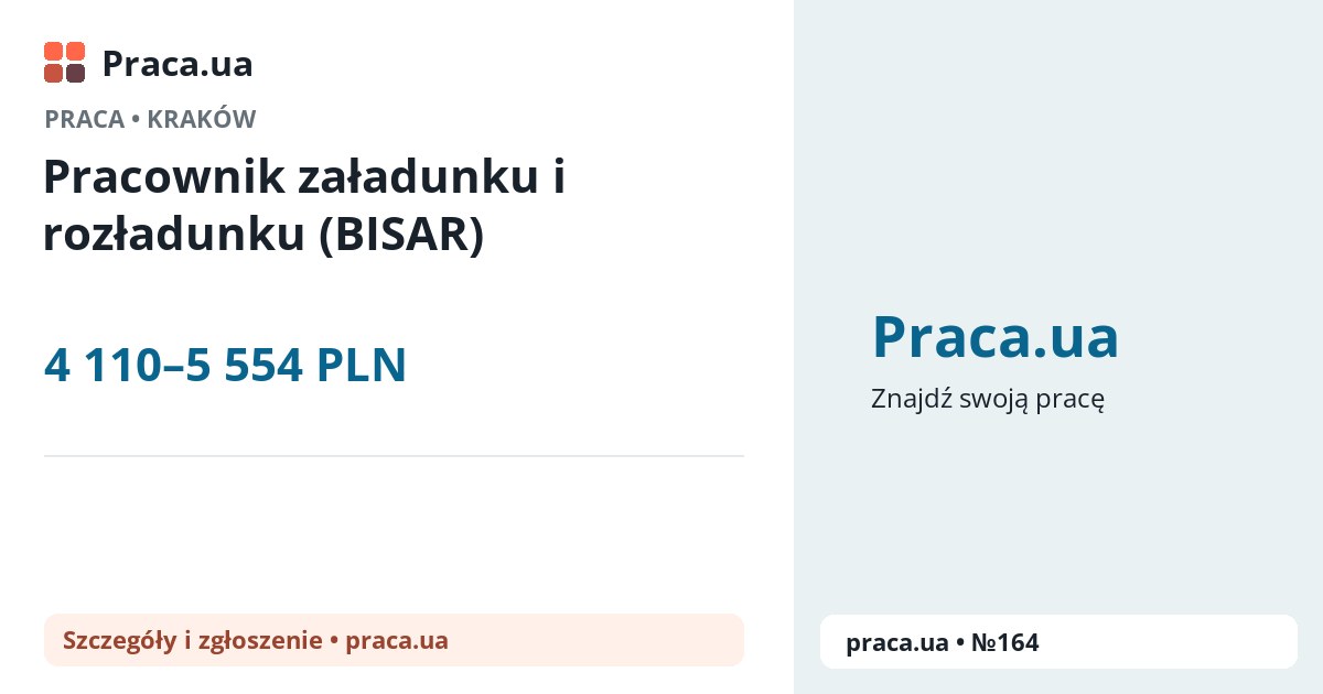 Pracownik załadunku i rozładunku (BISAR). 4 110–5 554 PLN. . 
