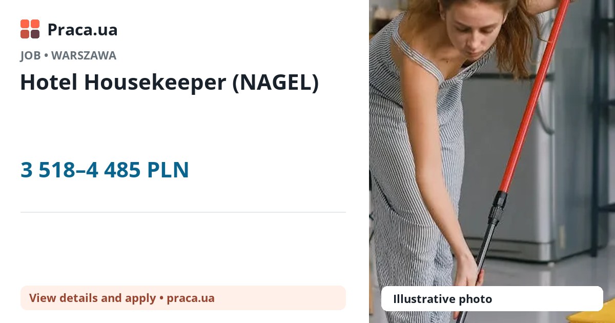 Hotel Housekeeper (NAGEL). 3 518–4 485 PLN. . 