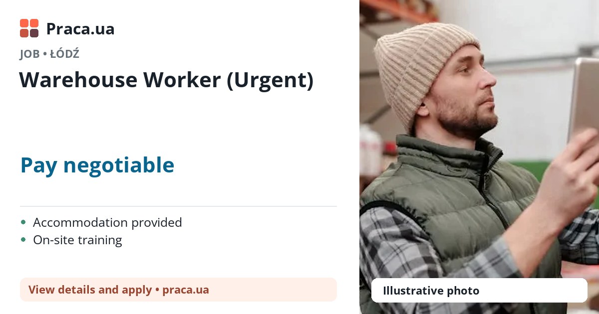 Warehouse Worker (Urgent). Pay negotiable. . Accommodation provided, On-site training