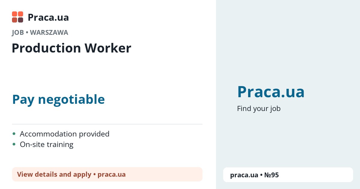 Production Worker. Pay negotiable. . Accommodation provided, On-site training