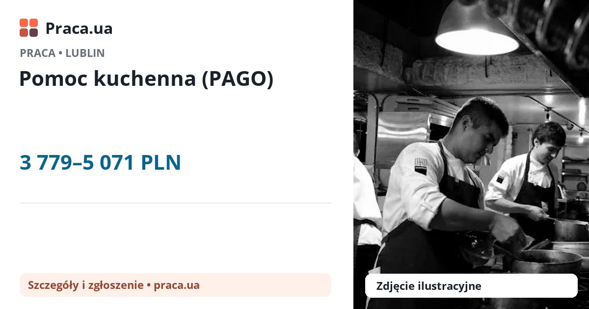 Pomoc kuchenna (PAGO). 3 779–5 071 PLN. . 