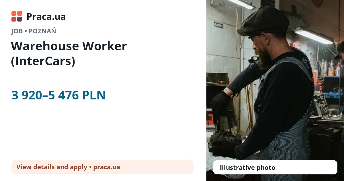 Warehouse Worker (InterCars). 3 920–5 476 PLN. . 