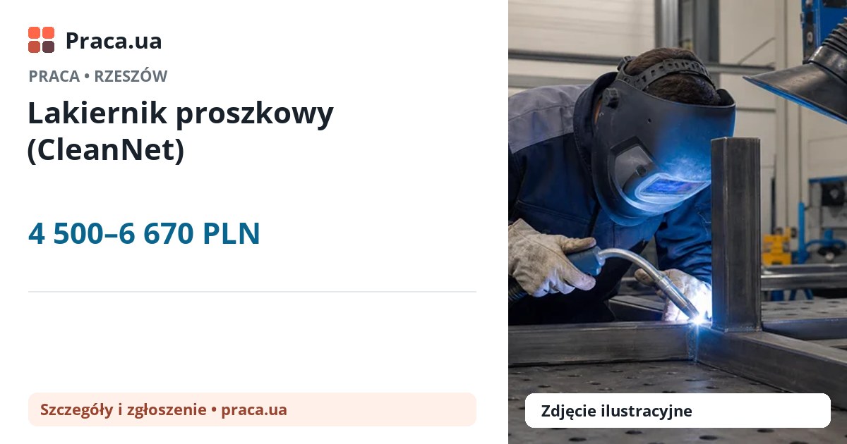 Lakiernik proszkowy (CleanNet). 4 500–6 670 PLN. . 