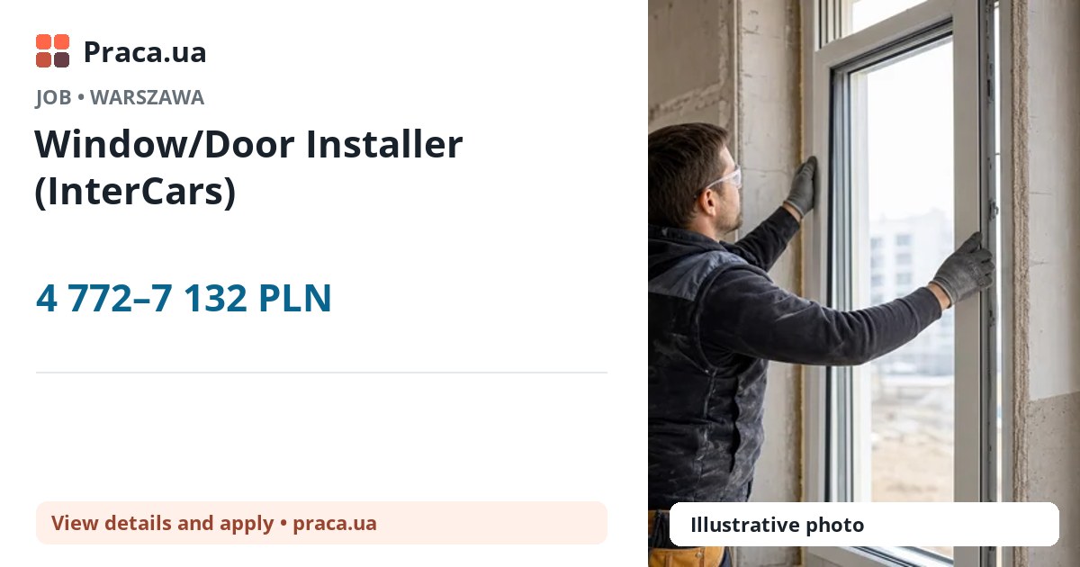 Window/Door Installer (InterCars). 4 772–7 132 PLN. . 